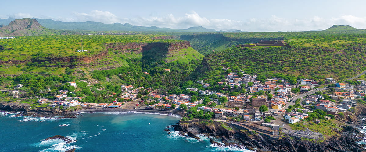 An aerial view of Santiago, Cape Verde